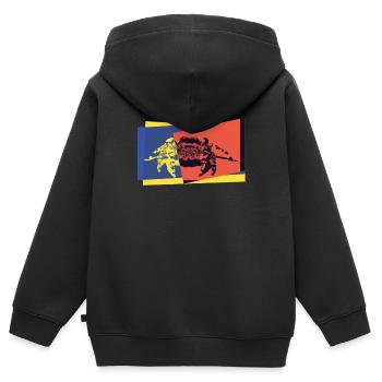 Araignée pop-art - Sweat Premium à capuche zippé enfant bio - noir - Dos - AI Model Kid Male (0cm)