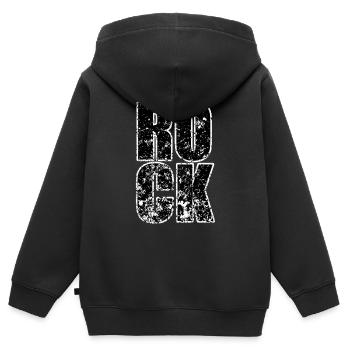 Musique hard rock - Sweat Premium à capuche zippé enfant bio - noir - Dos - AI Model Kid Male (0cm)