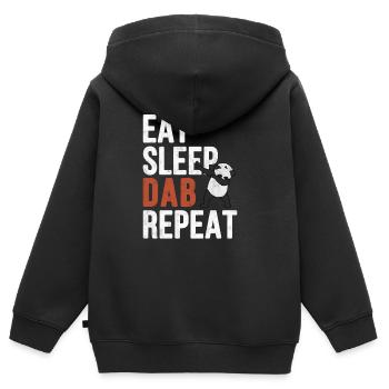 Manger sommeil tamponner cadeau répéter - Sweat Premium à capuche zippé enfant bio - noir - Dos - AI Model Kid Male (0cm)