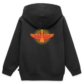 Egyptian Goddess Isis Sacred Egypt Archaeologist - Kinder Premium Organic Zip Hoodie - Schwarz - Hinten - AI Model Kid Male (0cm)