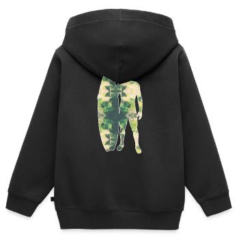 Polygon Surfer grün - Kinder Premium Organic Zip Hoodie - Schwarz - Hinten - AI Model Kid Male (0cm)