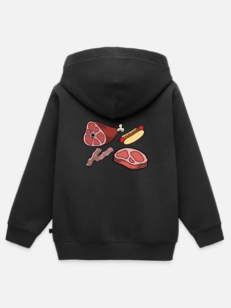 Fleisch - Kinder Premium Organic Zip Hoodie - Schwarz