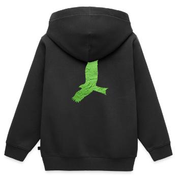 bird of prey - Kids Premium Organic Zip-up Hoodie - black - Back - AI Model Kid Male (0cm)