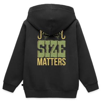 Angeln - Kinder Premium Organic Zip Hoodie - Schwarz - Hinten - AI Model Kid Male (0cm)