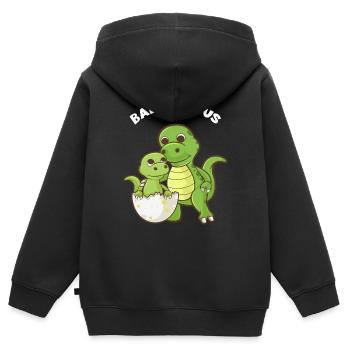 Babysaurus - Funny Family passendes Geschenk - Kinder Premium Organic Zip Hoodie - Schwarz - Hinten - AI Model Kid Male (0cm)