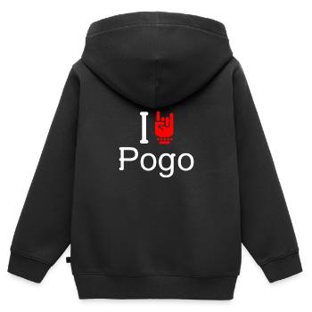 Pogo - Sweat Premium à capuche zippé enfant bio - noir - Dos - AI Model Kid Male (0cm)
