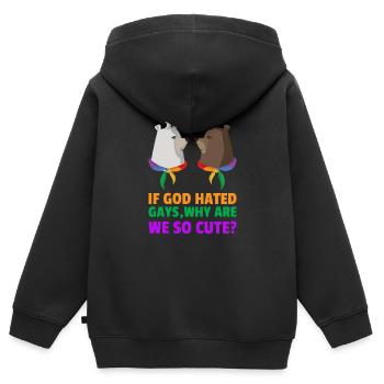 Homosexualität schwul Gleichberechtigung gay - Kinder Premium Organic Zip Hoodie - Schwarz - Hinten - AI Model Kid Male (0cm)