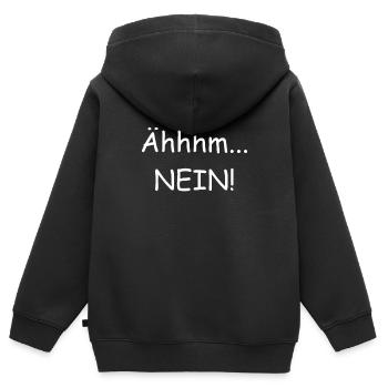 Ähhhm NEIN! Nein Danke - Kinder Premium Organic Zip Hoodie - Schwarz - Hinten - AI Model Kid Male (0cm)