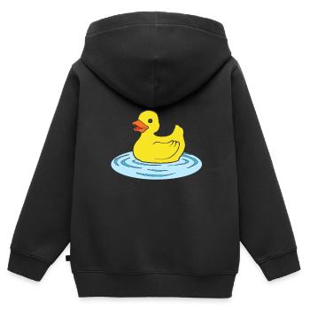 Badeente - Kinder Premium Organic Zip Hoodie - Schwarz - Hinten - AI Model Kid Male (0cm)