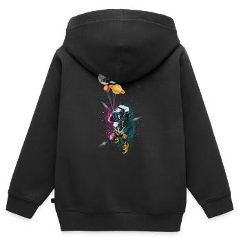 Weltraumastronaut - Kinder Premium Organic Zip Hoodie - Schwarz - Hinten - AI Model Kid Male (0cm)