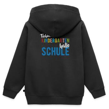 Schulkind Einschulung bunt Kindergarten Geschenk - Kinder Premium Organic Zip Hoodie - Schwarz - Hinten - AI Model Kid Male (0cm)