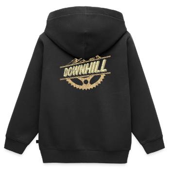 Mountainbike Fahrrad Downhill Trail Dreck - Kinder Premium Organic Zip Hoodie - Schwarz - Hinten - AI Model Kid Male (0cm)