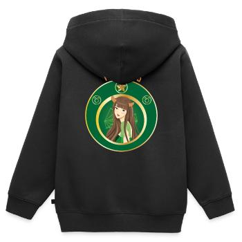 Zodiaque - Horoscope - Taureau - Cadeaux - Sweat Premium à capuche zippé enfant bio - noir - Dos - AI Model Kid Male (0cm)