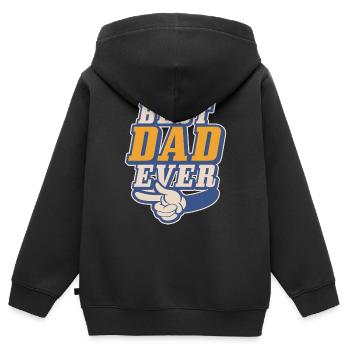 Bester Vati überhaupt - Vati-u. Sohn-lustiges Zusammenbringen - Kinder Premium Organic Zip Hoodie - Schwarz - Hinten - AI Model Kid Male (0cm)