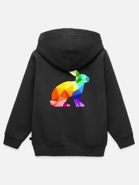 Hase - Kinder Premium Organic Zip Hoodie - Schwarz
