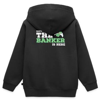 Banker Bankier Bankkaufmann Bank Geschenkidee - Kinder Premium Organic Zip Hoodie - Schwarz - Hinten - AI Model Kid Male (0cm)