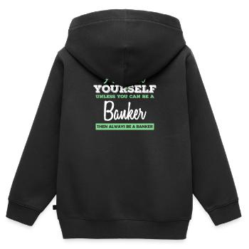 Banker Bankier Bankkaufmann Bank Geschenkidee - Kinder Premium Organic Zip Hoodie - Schwarz - Hinten - AI Model Kid Male (0cm)