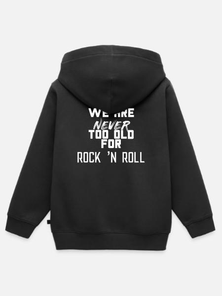 ROCK AND ROLL - Kinder Premium Organic Zip Hoodie - Schwarz
