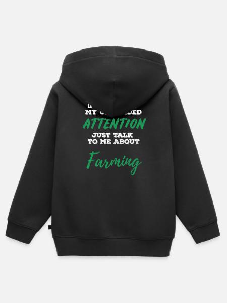 Farmer farmer's wife farm farmer animals gift idea - Kids Premium Organic Zip-up Hoodie - black
