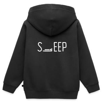SLEEP sleep - Kids Premium Organic Zip-up Hoodie - black - Back - AI Model Kid Male (0cm)