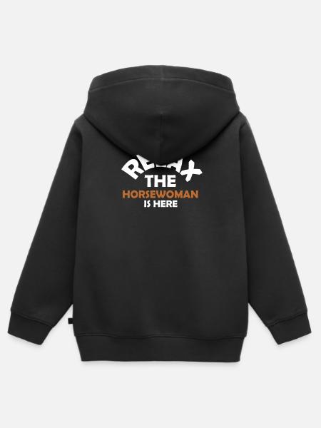 Horse Girl Horse Woman Horse Gift Idea - Kids Premium Organic Zip-up Hoodie - black