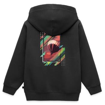 Plakat abstrakt Geschenk Heißluftballon Ballon - Kinder Premium Organic Zip Hoodie - Schwarz - Hinten - AI Model Kid Male (0cm)