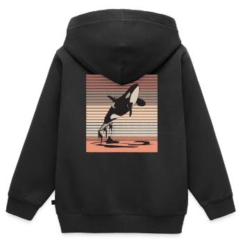 Wal Ozean Meeresleben Meerestier Geschenk - Kinder Premium Organic Zip Hoodie - Schwarz - Hinten - AI Model Kid Male (0cm)