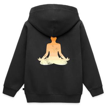 Yoga Meditation Pilates Wellness Geist - Kinder Premium Organic Zip Hoodie - Schwarz - Hinten - AI Model Kid Male (0cm)