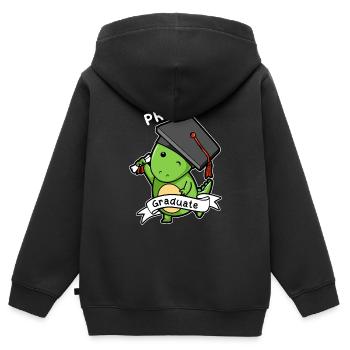 Vor-K graduierter Dinosaurier - lustiges Abschluss-Geschenk - Kinder Premium Organic Zip Hoodie - Schwarz - Hinten - AI Model Kid Male (0cm)
