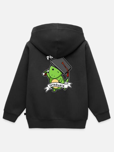 Vor-K graduierter Dinosaurier - lustiges Abschluss-Geschenk - Kinder Premium Organic Zip Hoodie - Schwarz