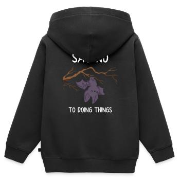Fledermaus - Fledermaus T-Shirt - Faulenzer - Kinder Premium Organic Zip Hoodie - Schwarz - Hinten - AI Model Kid Male (0cm)