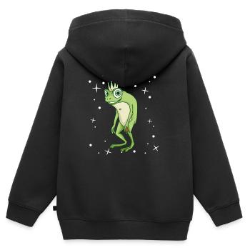 Frog Shirt Prince - Kids Premium Organic Zip-up Hoodie - black - Back - AI Model Kid Male (0cm)