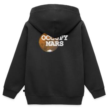 Mars Occupy Mars colonisation de Mars - Sweat Premium à capuche zippé enfant bio - noir - Dos - AI Model Kid Male (0cm)