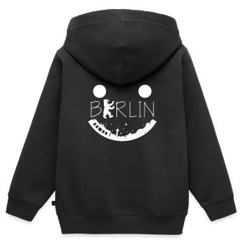Ours de Berlin - Sweat Premium à capuche zippé enfant bio - noir - Dos - AI Model Kid Male (0cm)
