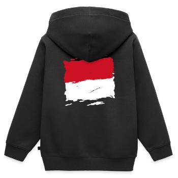 Drapeau Monaco - drapeau de Monaco - drapeau - Sweat Premium à capuche zippé enfant bio - noir - Dos - AI Model Kid Male (0cm)