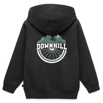 Slopestyle vélo de descente saute la saleté - Sweat Premium à capuche zippé enfant bio - noir - Dos - AI Model Kid Male (0cm)