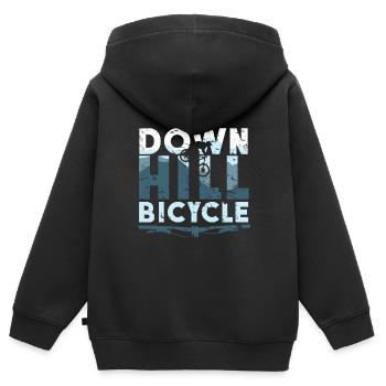 Downhill Fahrrad Slopestyle Sprünge Matsch - Kinder Premium Organic Zip Hoodie - Schwarz - Hinten - AI Model Kid Male (0cm)