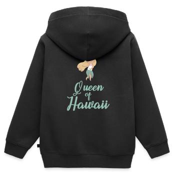 Hawaii Mädchen - Kinder Premium Organic Zip Hoodie - Schwarz - Hinten - AI Model Kid Male (0cm)