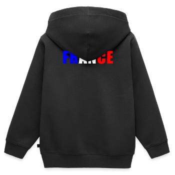 T-shirt France Soccer en jersey français - Sweat Premium à capuche zippé enfant bio - noir - Dos - AI Model Kid Male (0cm)