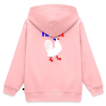 France Soccer Maillot Français Rooster - Sweat Premium à capuche zippé enfant bio - rose - Dos - AI Model Kid Female (0cm)