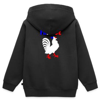 Frankreich Fussball Französisches Trikot Hahn - Kinder Premium Organic Zip Hoodie - Schwarz - Hinten - AI Model Kid Male (0cm)