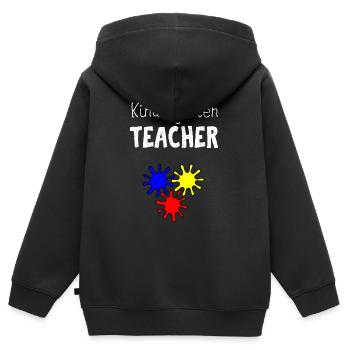 Kindergarten - Kinder Premium Organic Zip Hoodie - Schwarz - Hinten - AI Model Kid Male (0cm)