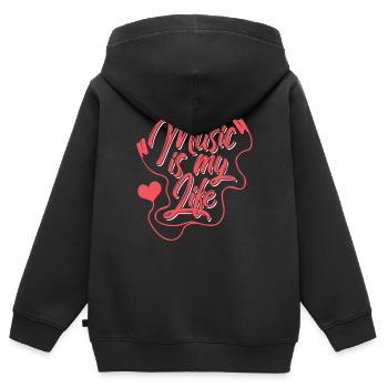 La musique est ma vie cadeau Summer Beach Music - Sweat Premium à capuche zippé enfant bio - noir - Dos - AI Model Kid Male (0cm)