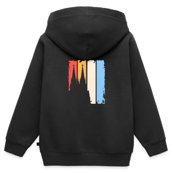 Vinatge Ko ln - Sweat Premium à capuche zippé enfant bio - noir - Dos - AI Model Kid Male (0cm)