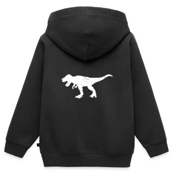 T-Rex - Sweat Premium à capuche zippé enfant bio - noir - Dos - AI Model Kid Male (0cm)
