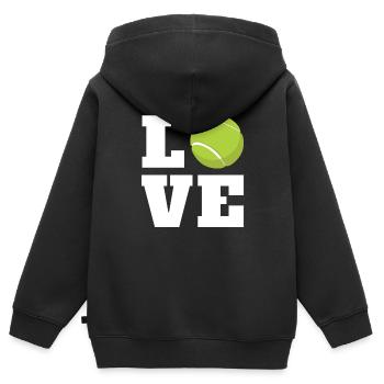 Tennis Tennisball Tennisplatz Geschenk - Kinder Premium Organic Zip Hoodie - Schwarz - Hinten - AI Model Kid Male (0cm)