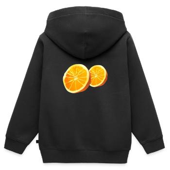 Fruit de fruits orange Fruit 2 - Sweat Premium à capuche zippé enfant bio - noir - Dos - AI Model Kid Male (0cm)