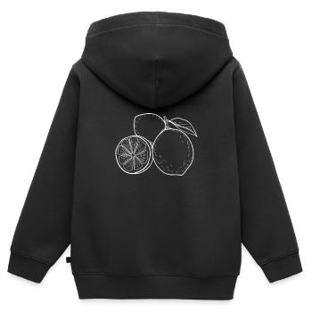 Citrons Fruit Fruit Fruit Lemon - Sweat Premium à capuche zippé enfant bio - noir - Dos - AI Model Kid Male (0cm)
