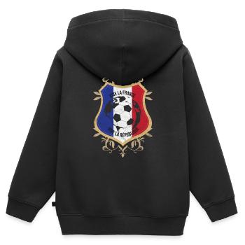 Frankreich Flagge Nationalfarben Paris Fußball - Kinder Premium Organic Zip Hoodie - Schwarz - Hinten - AI Model Kid Male (0cm)