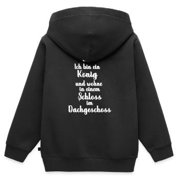 Einzug Geschenk erste Wohnung WG Auszug Bude - Kinder Premium Organic Zip Hoodie - Schwarz - Hinten - AI Model Kid Male (0cm)